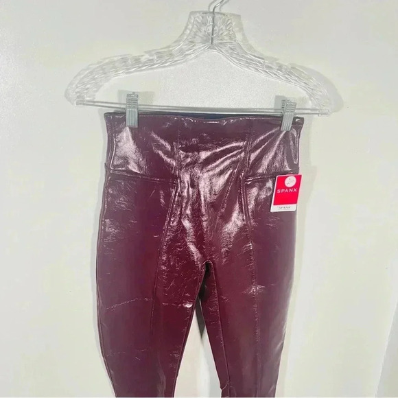 Spanx Faux Patent Leather Leggings Ruby Small Petite - Picture 6 of 8